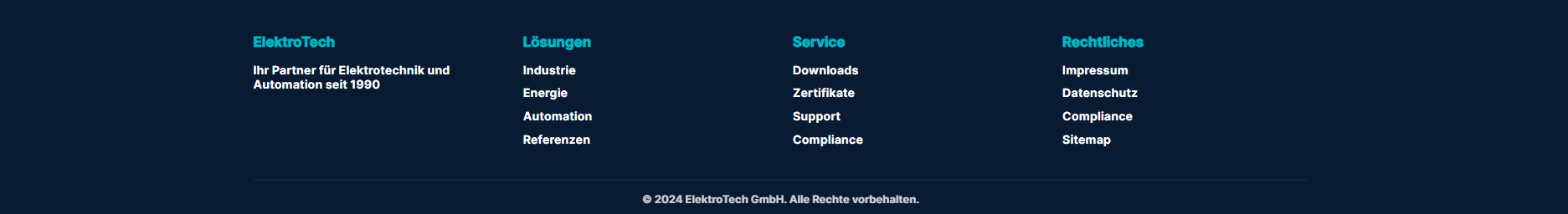 ElektroTech – Footer